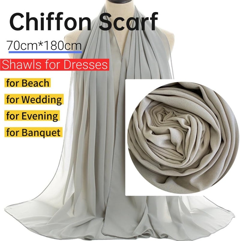 Harewom Chiffon Hijab for Women Sheer Shawl and Wraps for Wedding Bridal Scarves Summer Lightweight Sun-proof Scarf - Image 2